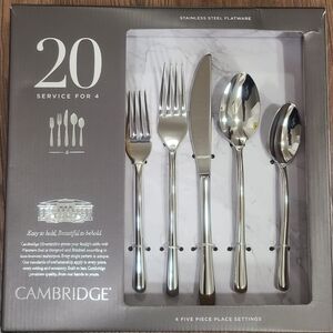 Cambridge Samantha Stainless Steel Flatware Set service of 4 (20 piece) New